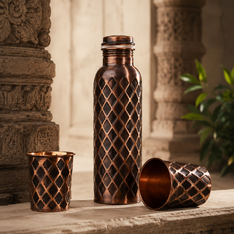 Gourde Diamond CollectionCuivrée – Cuivre Pur Massif 99,9 %