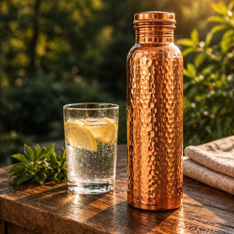 Gourde en Cuivre Pur – CollectionCuivrée | L’Eau Purifiée Naturellement, Sans Plastique