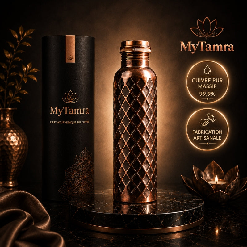 Gourde Diamond CollectionCuivrée – Cuivre Pur Massif 99,9 %