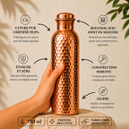 Gourde en Cuivre Pur – CollectionCuivrée | L’Eau Purifiée Naturellement, Sans Plastique