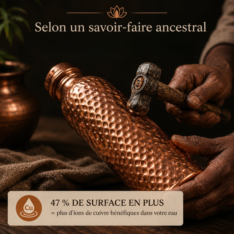Gourde en Cuivre Pur – CollectionCuivrée | L’Eau Purifiée Naturellement, Sans Plastique