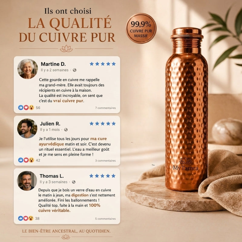 Gourde en Cuivre Massif Pur 99,9% CollectionCuivrée - Heritage Edition
