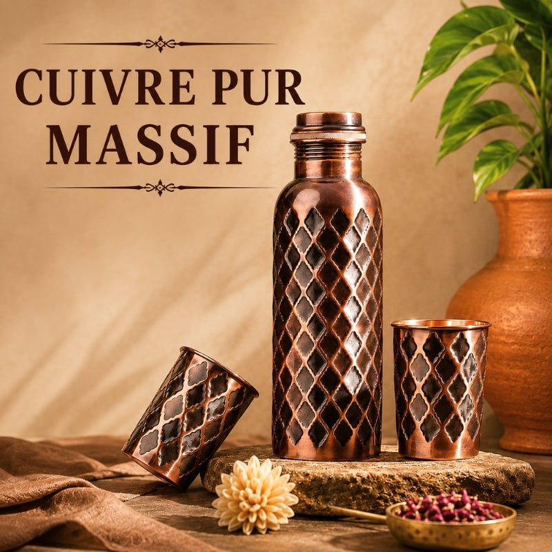 Gourde Diamond CollectionCuivrée – Cuivre Pur Massif 99,9 %